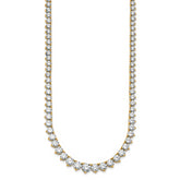 14k 25 3/8 carat Lab Grown Diamond VS/SI+ G+ Complete Round 16 inch Graduated Tennis Necklace